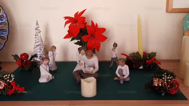 Crèche de Noël moderne - Images catholiques de stock
