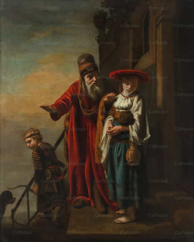 아브라함이 하갈과 이스마엘을 내보내다 - 가톨릭 스톡 이미지 - 사진 제공 Restored Christian Art