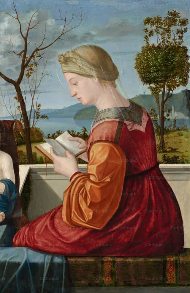 La Virgen leyendo un libro - Banco de imágenes católicas