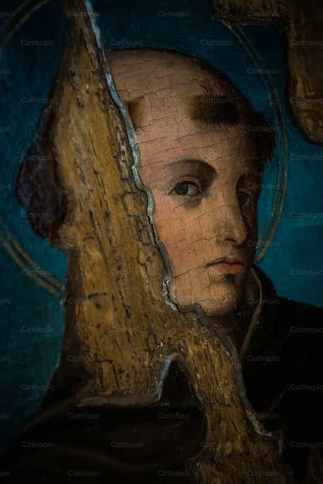 Pintura de um frade - Imagens católicas de stock