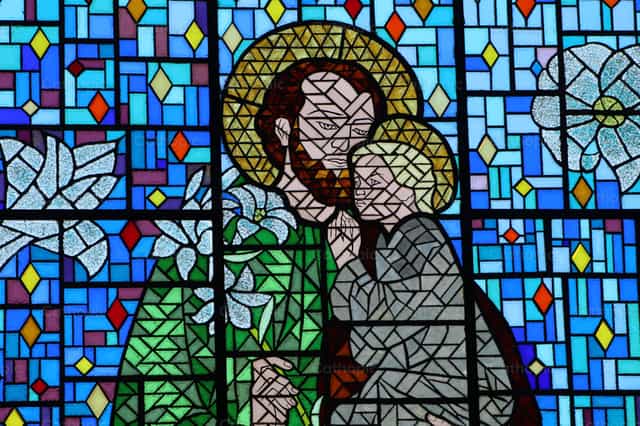 Saint Joseph et Jésus - Images catholiques de stock