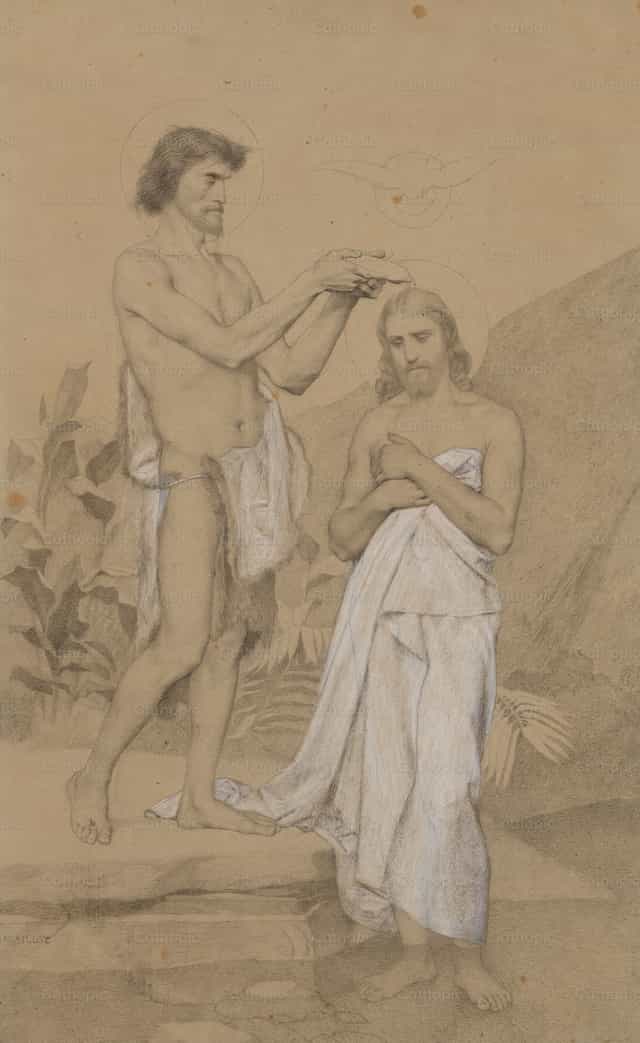 Le Baptême du Christ - Images catholiques de stock