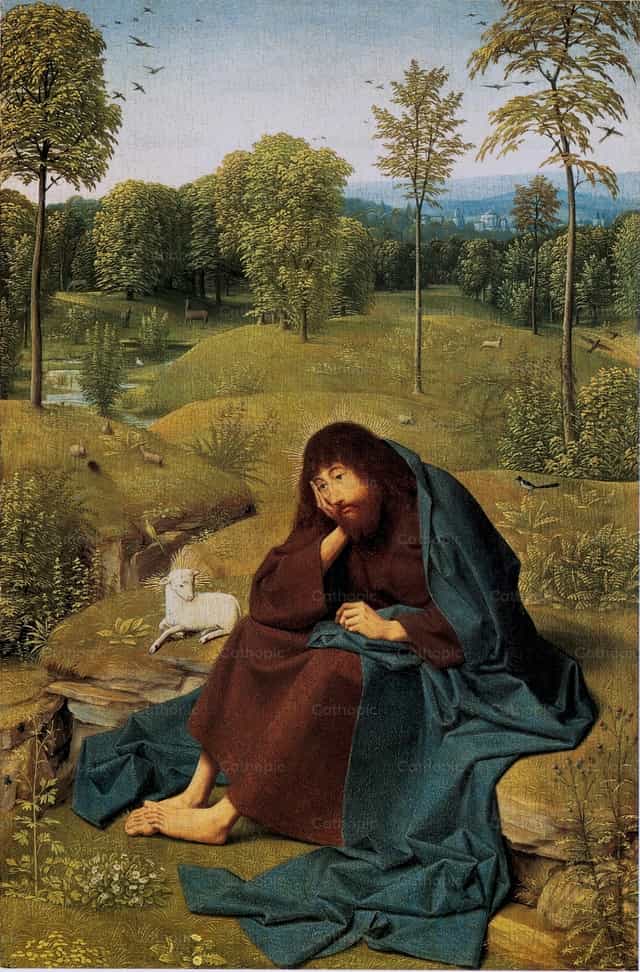 Jan Chrzciciel na pustyni - Katolickie zdjęcia stockowe - Zdjęcie: Restored Christian Art