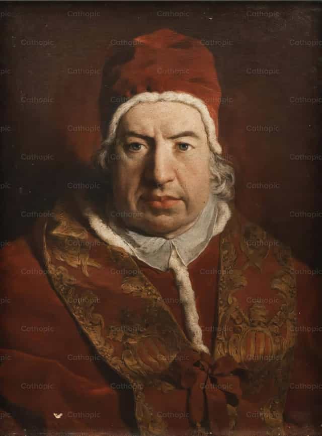 XIV. Benedek pápa arcképe - Katolikus stockképek - Fotó: Restored Christian Art