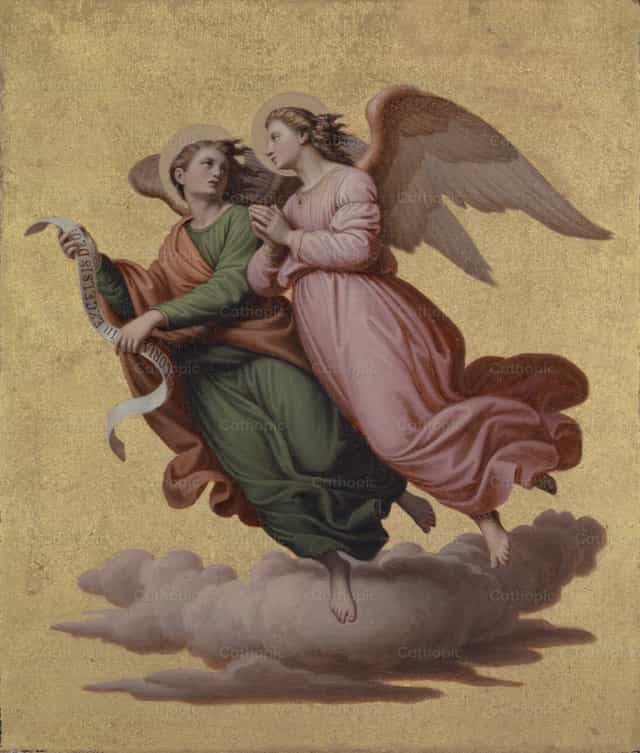 Dos ángeles flotantes - Banco de imágenes católicas