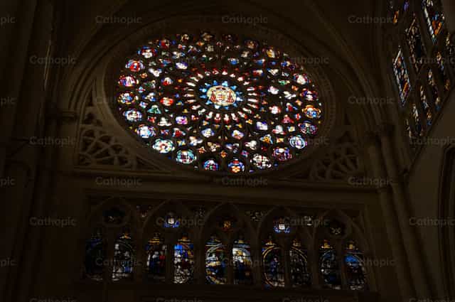 Stained glass - Catholic stock images