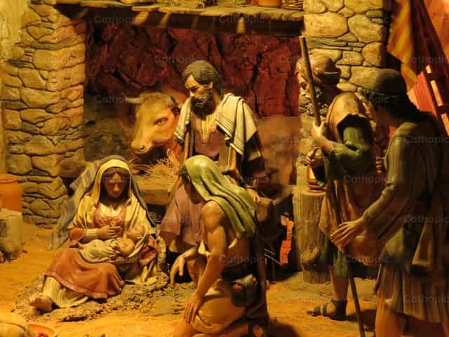 Scene della Natività di Gesù - Immagini stock cattoliche