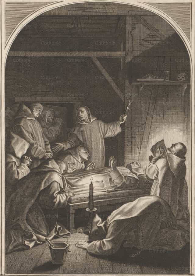 Mort de saint Bruno - Images catholiques de stock