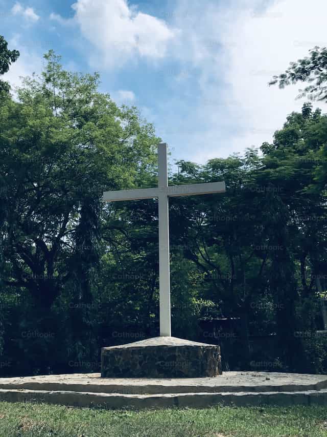 At the foot of the Cross - Catholic stock images