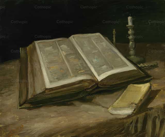 A Bíblia do Sepultamento: Natureza-Morta - Imagens católicas de stock - Foto de Restored Christian Art