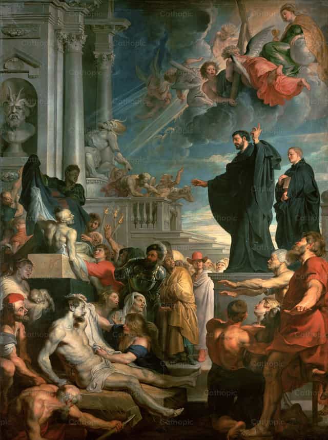 De wonderen van Sint Franciscus Xaverius - Katholieke stockfoto's