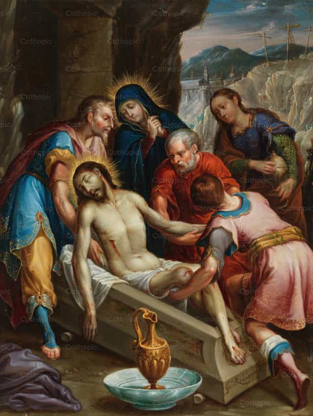 O Sepultamento de Cristo - Imagens católicas de stock - Foto de Restored Christian Art