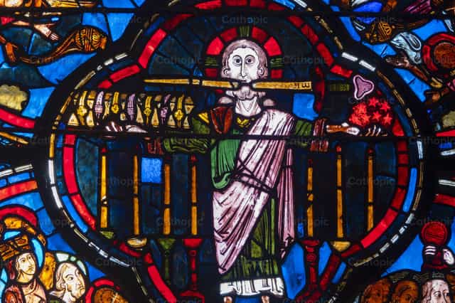 Stained Glass Depicting the Book of Revelation - Catholic stock images - Photo by Joan Sutter