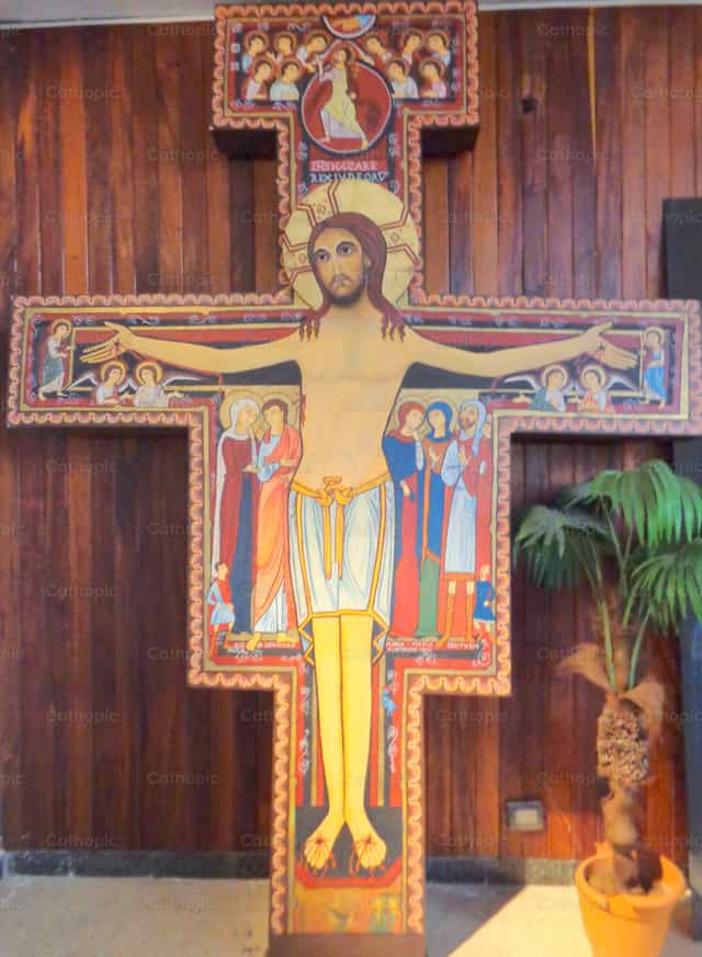 Christus van San Damiano - Katholieke stockfoto's