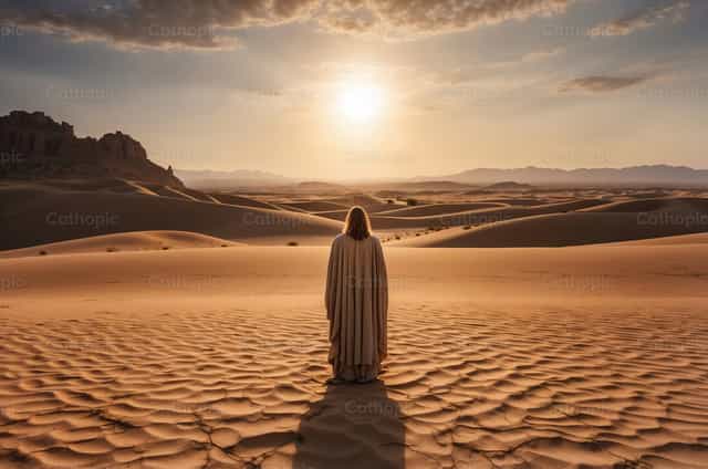 Si Hesukristo sa disyerto - Mga Catholic stock image