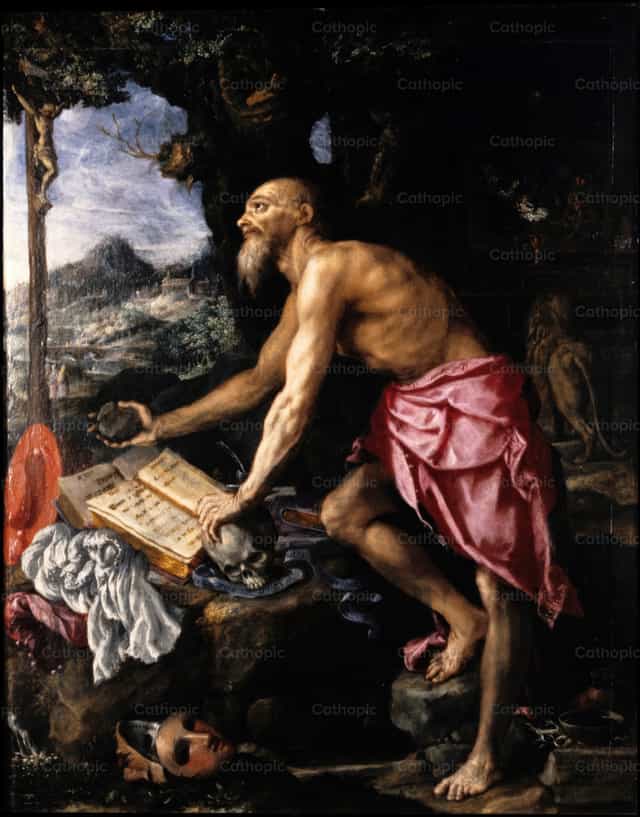 São Jerônimo Penitente - Imagens católicas de stock