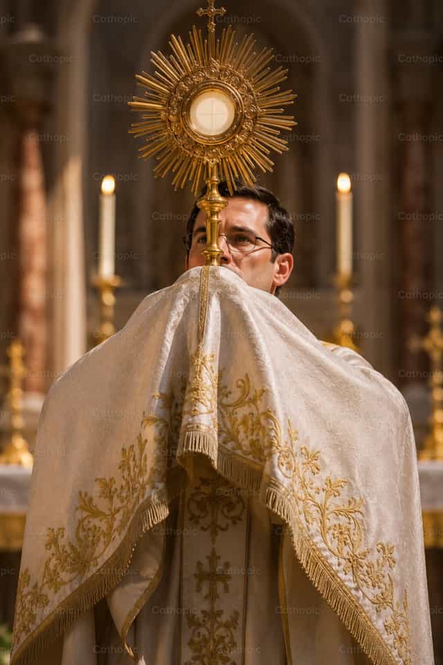 Bénédiction avec le Très-Saint - Images catholiques de stock - Photo de Irene Maciá Doménech