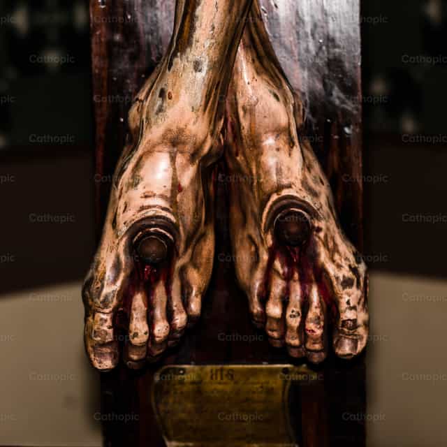 Homemade nails - Catholic stock images