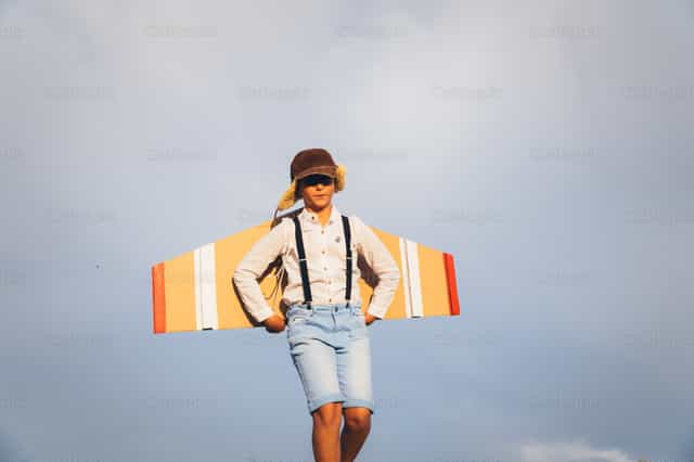 Ótimo pequeno piloto de avião - Imagens católicas de stock