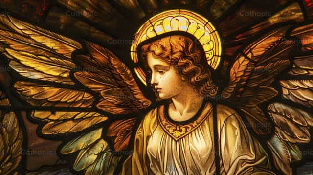 Vitral de un angel - Banco de imágenes católicas