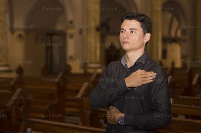 Signe de croix - Images catholiques de stock