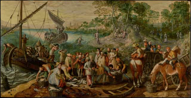 La pesca miracolosa - Immagini stock cattoliche - Foto di Restored Christian Art
