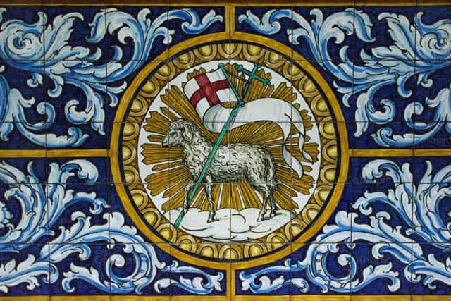 Jesus, o Cordeiro de Deus - Imagens católicas de stock