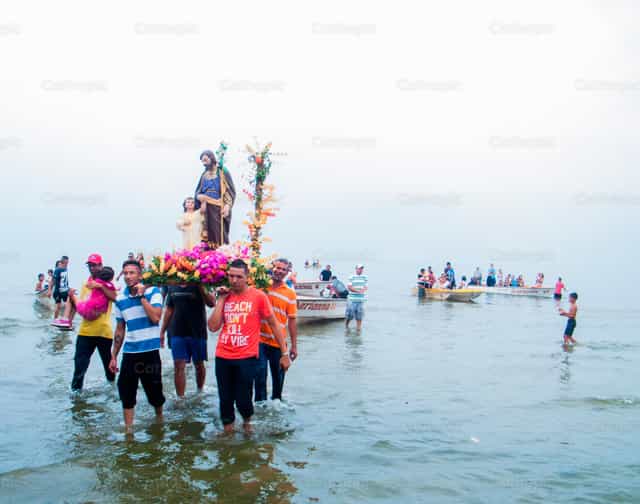Procession with Saint Joseph - Catholic stock images
