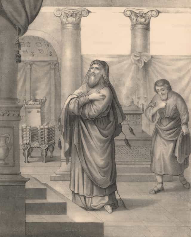Le pharisien et le publicain - Images catholiques de stock - Photo de Restored Christian Art
