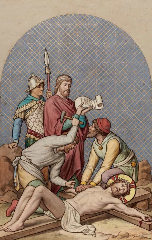 Jesús es clavado en la Cruz - Banco de imágenes católicas