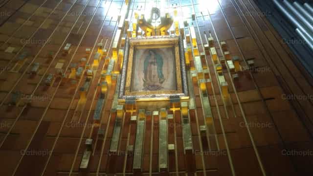 Santa María de Guadalupe en la basílica - Banco de imágenes católicas
