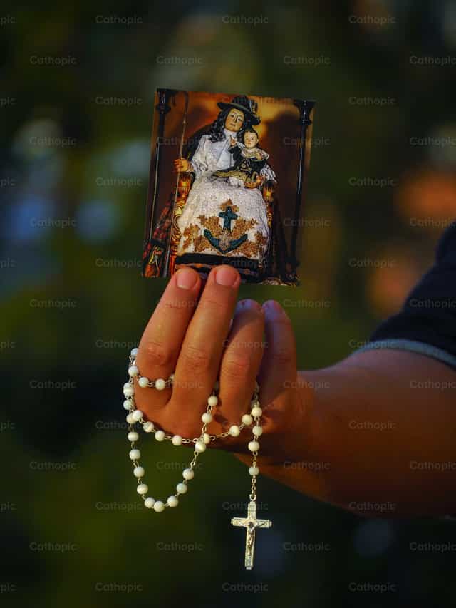 Marie, Divine Pasteure, Mère de Dieu - Images catholiques de stock