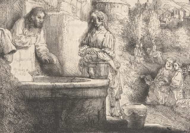 그리스도와 사마리아 여인 - 가톨릭 스톡 이미지 - 사진 제공 Restored Christian Art