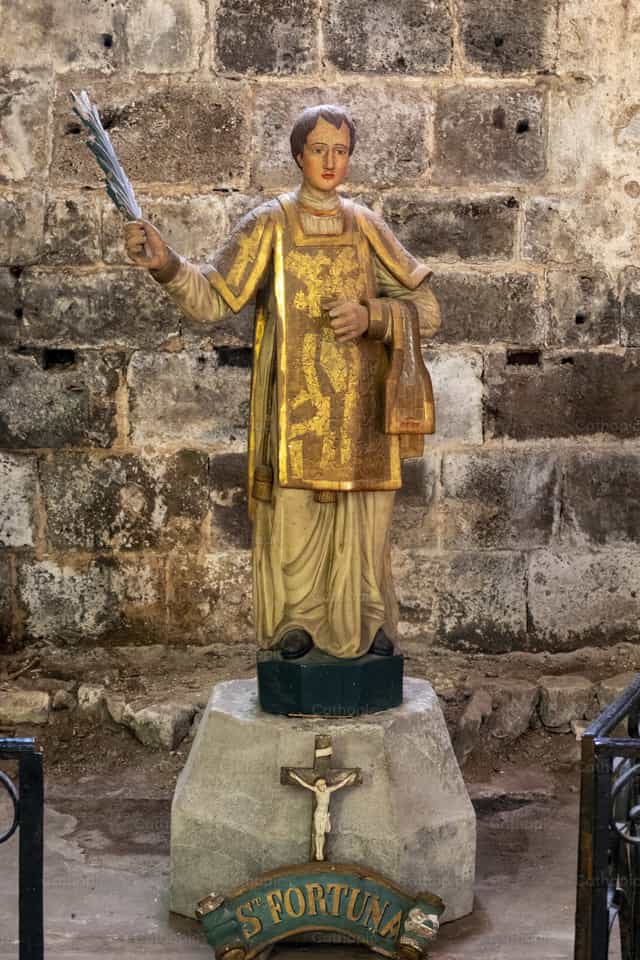 Estatua (siglo XIX) de San Fortunato - Banco de imágenes católicas - Fotografía por Joan Sutter