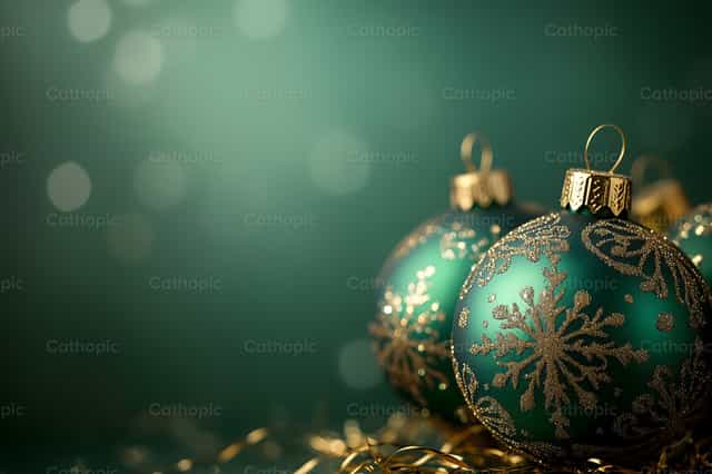 Karácsonyi zöld díszek - Katolikus stockképek