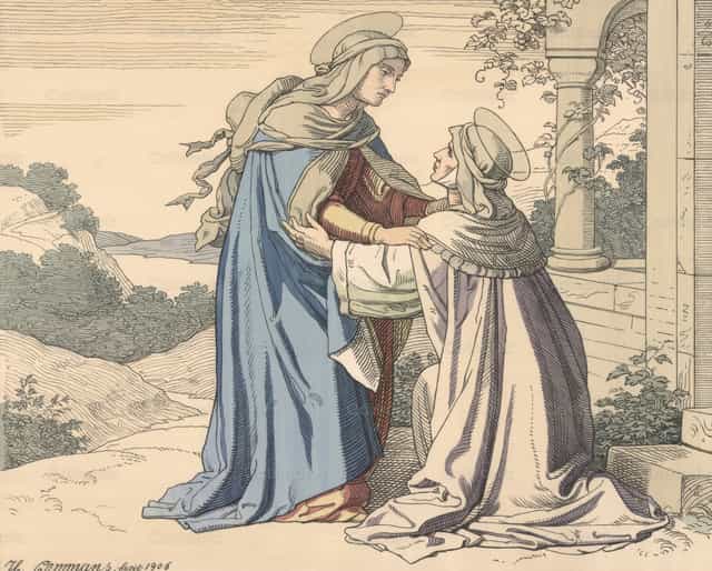 Mária és Erzsébet - Katolikus stockképek - Fotó: Restored Christian Art