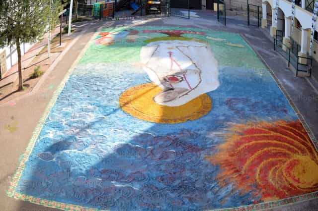 Corpus Christi mural - Catholic stock images