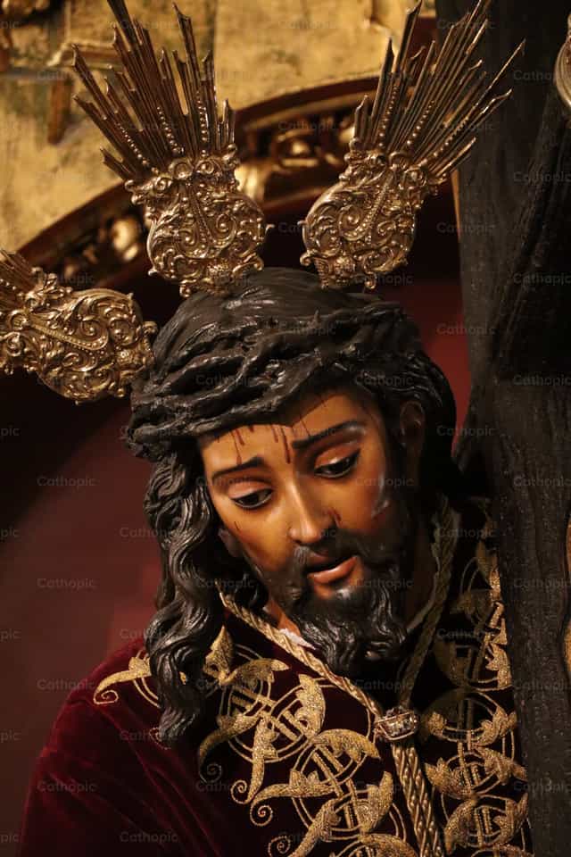 Allerheiligste Christus van de Drie Gevallenen - Katholieke stockfoto's