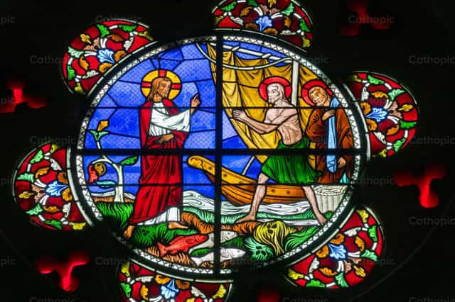 Jesus chama os apóstolos. - Imagens católicas de stock - Foto de Joan Sutter