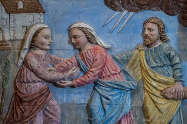 Visitação da Virgem Maria a Isabel - Imagens católicas de stock - Foto de Joan Sutter