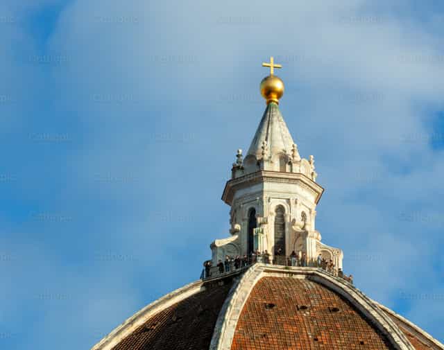 Detalle de la cúpula de la catedral florentina de Santa María del Fior - Banco de imágenes católicas - Fotografía por Antonio Gravante