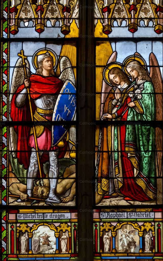 The archangels, Michael, Gabriel, and Raphael - Catholic stock images - Photo by Joan Sutter