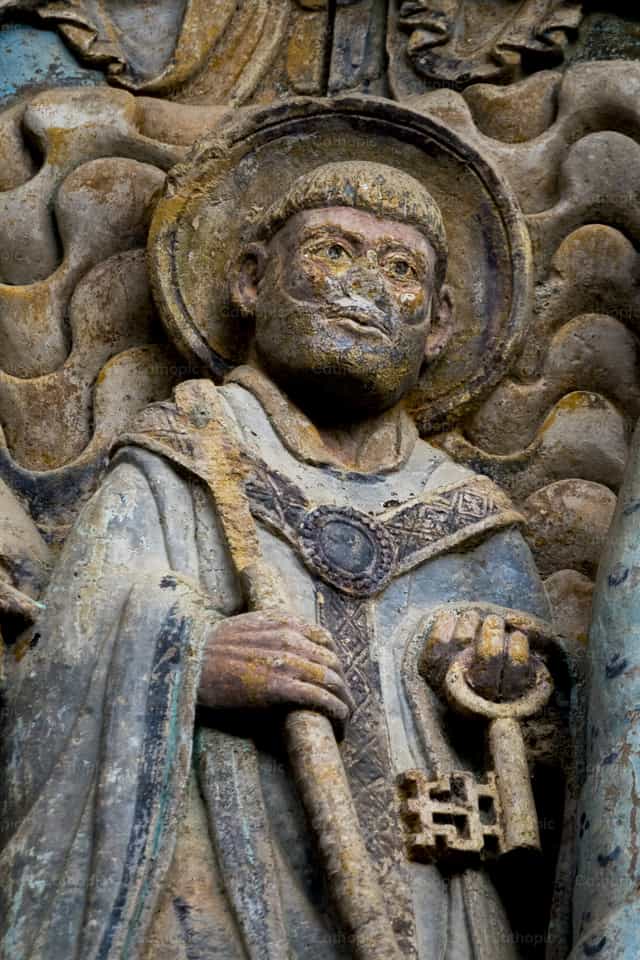 Der heilige Petrus, Apostel, mit den Schlüsseln der Kirche - Katholische Stockfotos - Foto von Joan Sutter