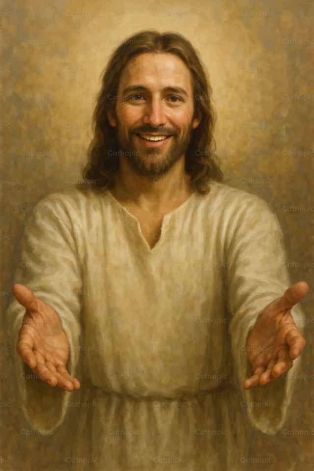 Si Hesukristo na may bukas na mga bisig - Mga Catholic stock image