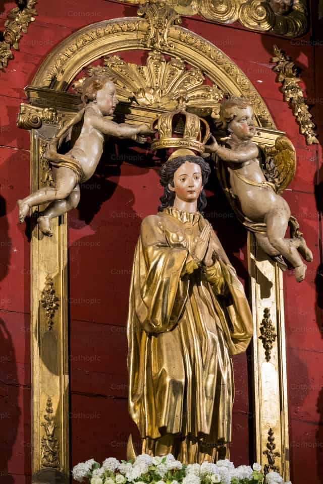 Coronation of the Virgin Mary by angels - Catholic stock images - Photo by Joan Sutter