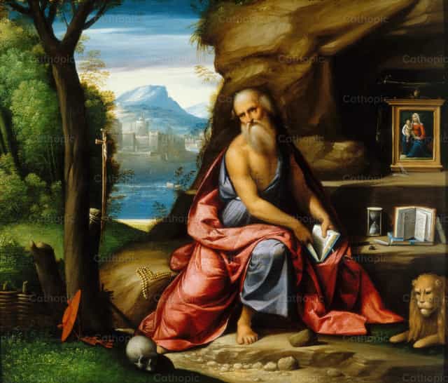 Meditación de San Jerónimo - Banco de imágenes católicas - Fotografía por Restored Christian Art