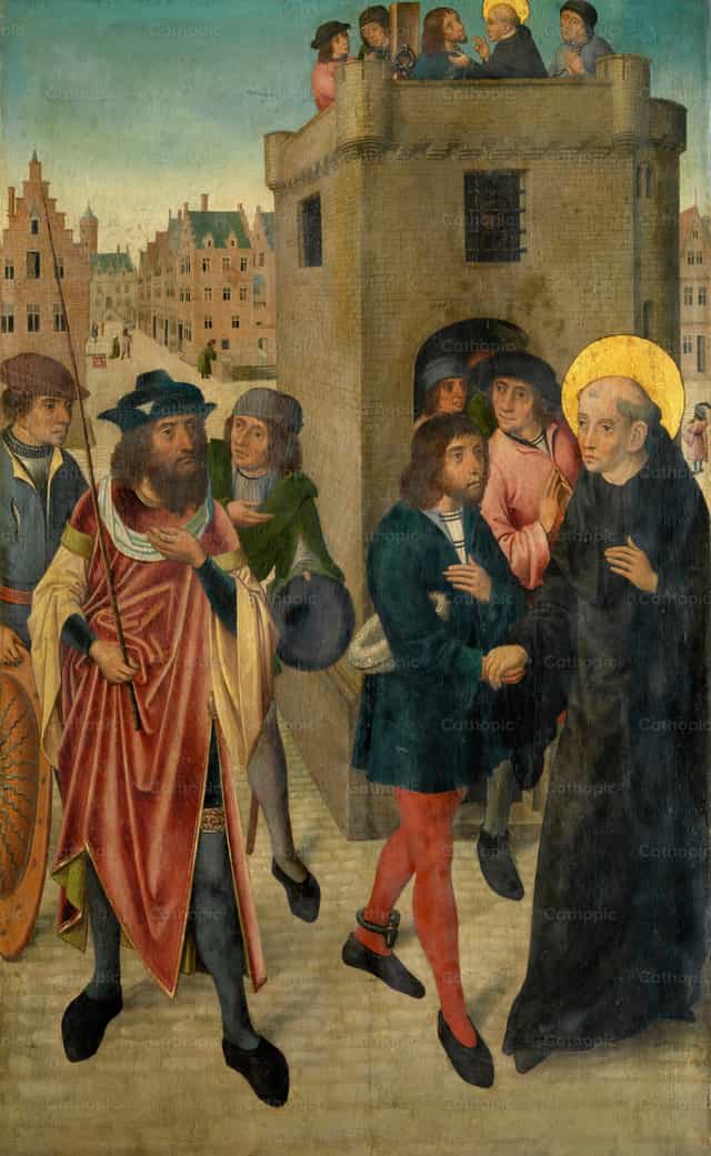 San Leonardo na Nagpapalaya sa mga Bilanggo - Mga Catholic stock image - Larawan ni Restored Christian Art