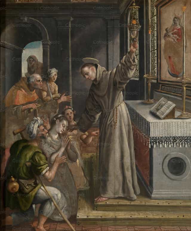 Saint Didacus guérit les malades : Maerten de Vos - Images catholiques de stock - Photo de Restored Christian Art