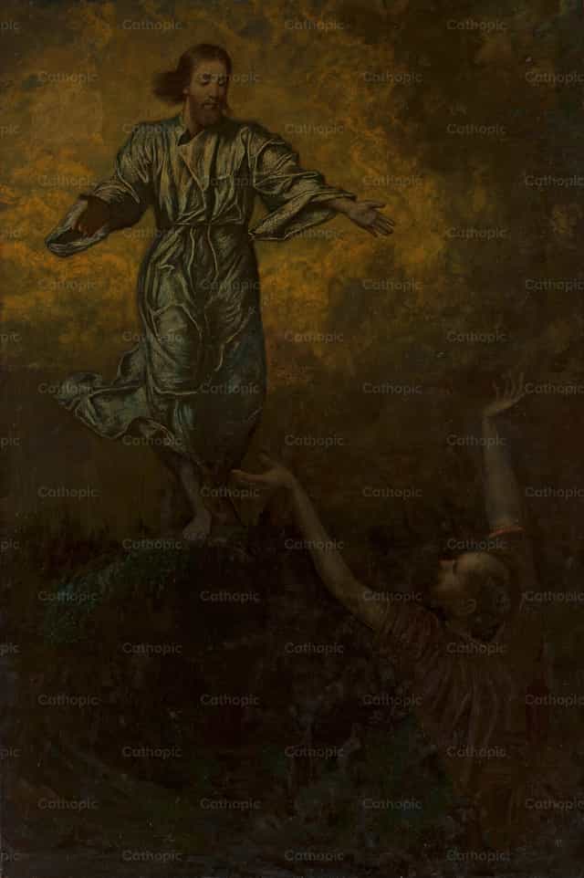 Chrystus i św. Piotr - Katolickie zdjęcia stockowe - Zdjęcie: Restored Christian Art