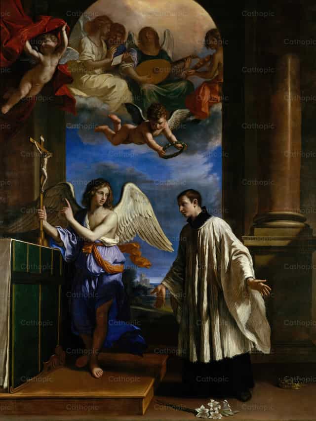 Ang Pagtawag ni San Aloysius (Luigi) Gonzaga - Mga Catholic stock image - Larawan ni Restored Christian Art